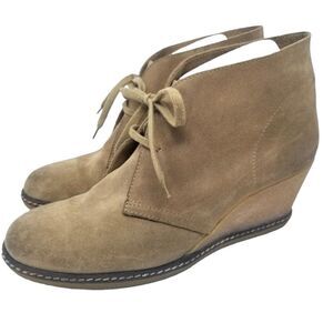 J CREW DARK TAN SUEDE with WEDGE HEEL. SIZE 10